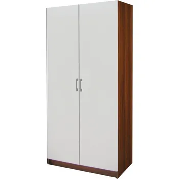 Šatní skříň Skříň BUANG 2D, ořech/bílá + vyzvednutí ZDARMA
