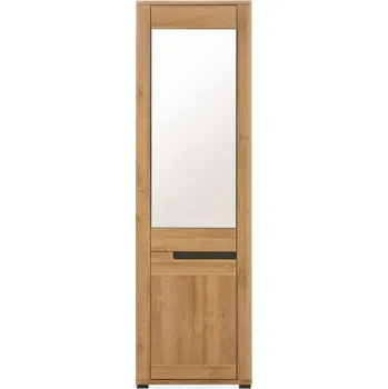 Šatní skříň Policová skříňka KITONGO 11 se zrcadlem, dub granson/grafit + vyzvednutí ZDARMA