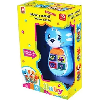 Hračka Rappa Telefon pro nejmenší se zvukem a světlem kočka