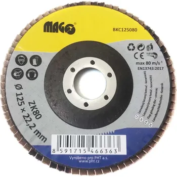 Lamelový brusný kotouč 125mm/80 - keramický MAGG BKC125080