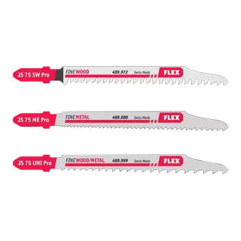 FLEX JS 75 Pro Set VE 3 Sada pilových plátků na dřevo, kov, demontáž