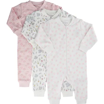 Kojenecký overall OVERALY FIXONI 3 KS BEZ ŤAPEK, DÍVČÍ S KYTIČKAMI A SRDÍČKY Velikost: 98