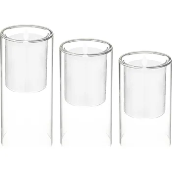 Keramický dřez Atmosphera Svíčky LED ve skleněných svícnech, 3 kusy