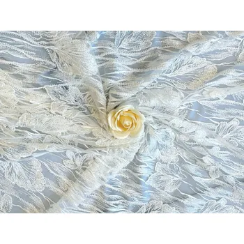 Svatební dekorace Svatební krajka ivory s korálky - K1719