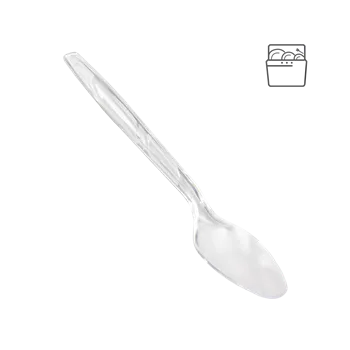 Jednorázové nádobí Plastová lžíce PS 18cm transparentní light, opakovatelně použitelná, 50ks