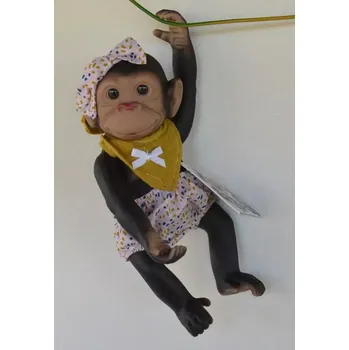 plyšák Opička se světle hnědým bryndáčkem od RosaToys (BEBE MONO 25 CM ROSA )