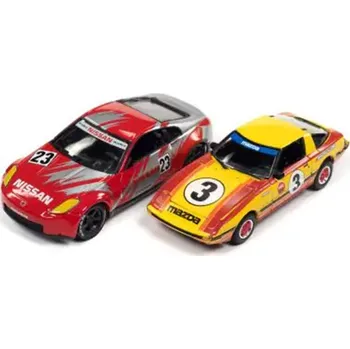 autíčko Nissan 350Z #23 2006 + Mazda RX-7 #3 1981 1:64 - Johnny Lightning Sada: Nissan 350 Z No.23 2006 + Mazda RX7 No. 3 1981 - sběratelský model auta