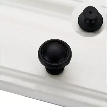 Madlo do koupelny Knop knopka držadlo šuplíku 9011 černá (KNP11)