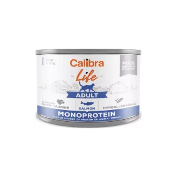 Krmivo pro kočku Calibra Cat Life konzerva Adult Monoprotein Salmon 6x200g