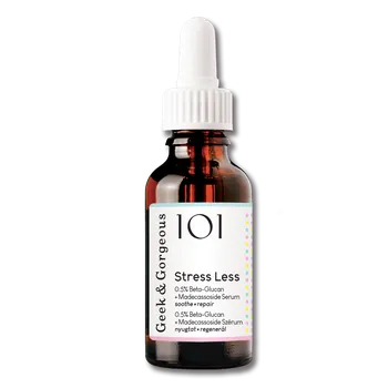 Pleťové sérum GEEK & GORGEOUS Stress Less Beta glucan + Madecassoside Serum (30ml) zklidňující regenerační sérum s beta glukanem a pupečníkem asijským