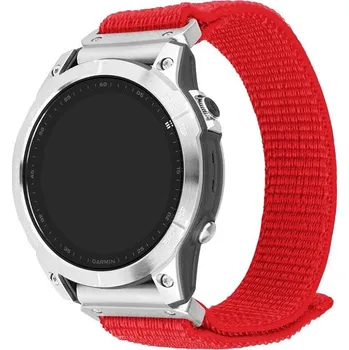 FIXED Nylon Sporty Strap pro Garmin QuickFit 26mm červený