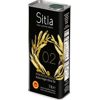 Rostlinný olej Sitia PREMIUM GOLD SITIA Kréta PREMIUM GOLD 0,2 Extra panenský olivový olej 1l – plech