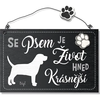 Domovní cedule Nekupto Dekorace cedule se psem - Bígl