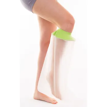 Sanomed Cryopush vodotěsný návlek do sprchy na nohu ke koleni průhledný/zelený uni
