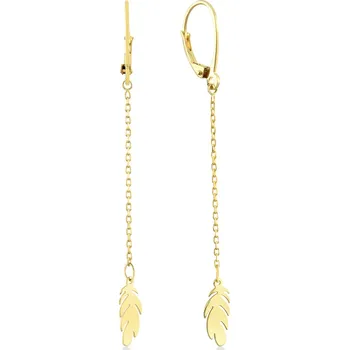 Náušnice Lillian Vassago Zlaté jemné visací náušnice Lístek LLV22-GER177Y