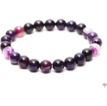 Náramek Magieprirody.cz Náramek Achát fialový 8 mm kuličky #677 - z přírodních kamenů