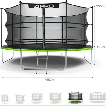 Trampolína ZIPRO JUMP PRO s vnitřní sítí 435 cm zahradní trampolína