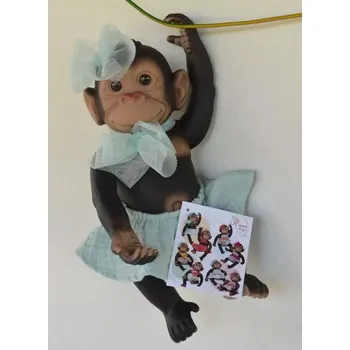 plyšák Opička ve světle modré sukénce od RosaToys (BEBE MONO 25 CM ROSA )