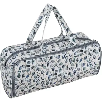 Organizér galanterie Taška na pletení a háčkování - Modré lístky (Knitting Pin Bag with Pin Case Botanical)