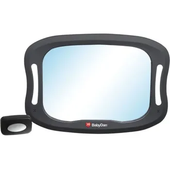 Zrcadlo BabyDan Nastavitelné zpětné zrcadlo do auta s LED osvětlením