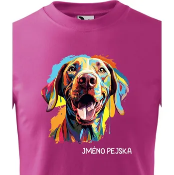 Dámské tričko Výmarský ohař, Barva Purpurová, Velikost 110 cm/4 roky, Canvas Dětské tričko 2646