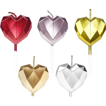 Svíčka Sada svíček 5ks srdce - Cakesicq