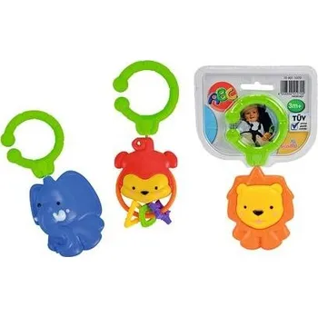 Hračka pro kojence ABC Chrastítko s kroužkem k zavěšení, 3 druhy