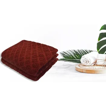 Top textil Dětský ručník Káro 40x60 cm vínový (28)