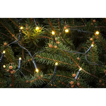 Vánoční dekorace Grundig Světelný řetěz 160 LED venkovní /vnitřní tmavě zelená 17,72 m