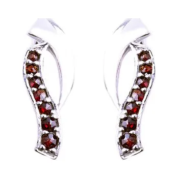 Šperk Granát-shop Granát - stříbrné náušnice - vlnka (2013) Rhodiované