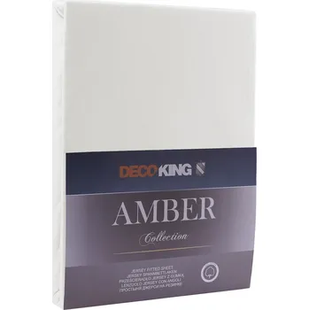 Bytový textil DecoKing Bavlněné jersey prostěradlo Amber bílé Deco king Rozměr prostěradlo DecoKing: 100-120x200 cm 30cm