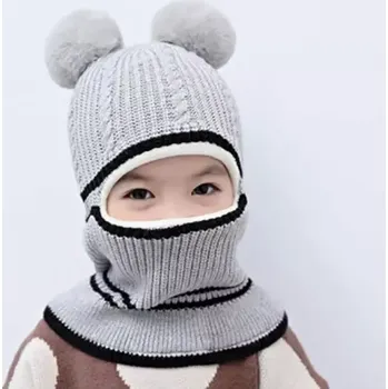 Kukla Pletená zimní kukla - ŠEDÁ (Značka: JTVOVO)