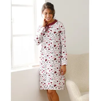 Dámská noční košile Blancheporte Noční košile s potiskem srdíček třešňová 38/40