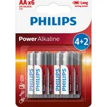 Philips Baterie tužkové 4 + 2 AA (1,5V) PHILIPS LR6P6BP/10 červená