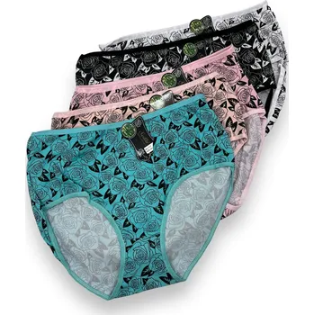 Kalhotky Fashion Dámské nadměrné kalhotky MIX barvy 3x kusy 129 Barva: Černá, Velikost: 4XL-5XL