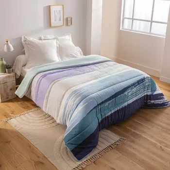 přikrývka Blancheporte Přikrývka z mikrovlákna s potiskem Pastel 400g/m2 modrá 220x240 cm