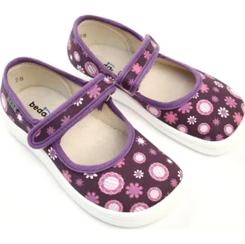 Dětská móda Beda Barefoot papuče Violet Flower EUR 24