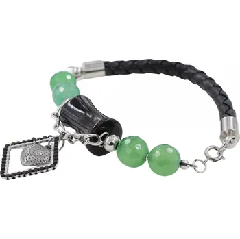 Souprava šperků Náramek a náušnice z Nefritu a Onyxu chirurgická ocel VL 427