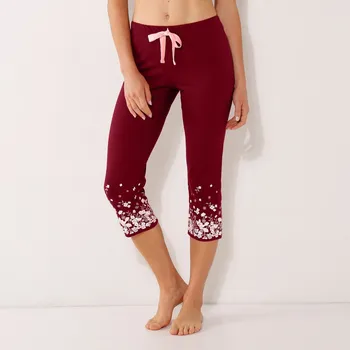 Dámské pyžamo Blancheporte 3/4 pyžamové kalhoty, s potiskem na koncích nohavic třešňová 42/44