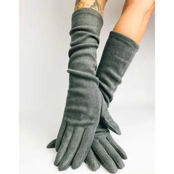 Rukavice Dámské dlouhé rukavice v tmavě šedé barvě, VELIKOST UNI