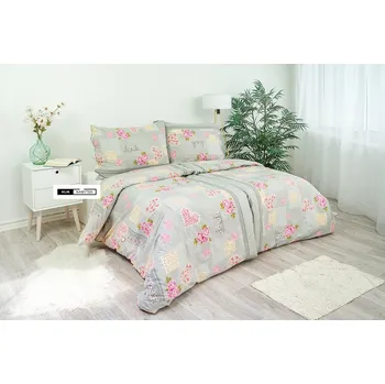 Povlečení Stanex Ložní povlečení bavlněné Růže šedo-růžové (LS224) ROZMĚR: 90 x 70 cm