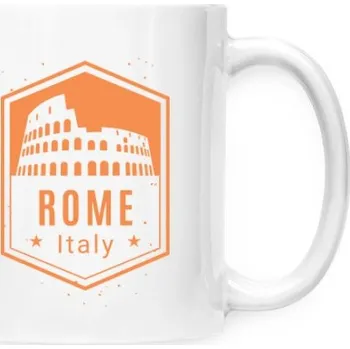 Hrnek malý bílý s potiskem Rome