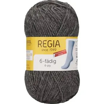 Příze Regia 6-ply Uni 50g Středně šedý melír 44 (Ponožková příze Regia 6-ply Uni 50g 44 Mittel Grau meliert)