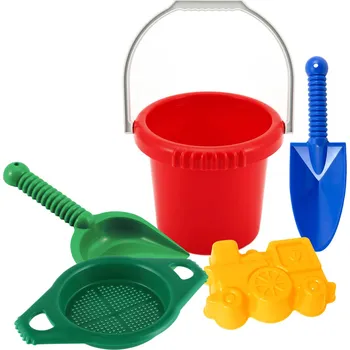 Hračka na písek LORI 216 Pískový set kyblík se sítkem se 2 nástroji a formičkou na písek