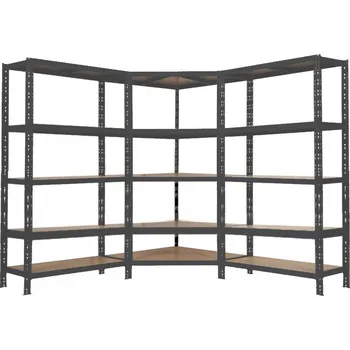 Dílenský regál Rohový regálový systém 5-ti policový, rohový regál + český výrobek