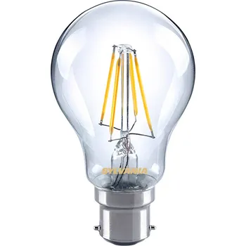 Lampička Sylvania LED žárovka B22 A60 filament 4,5W 827, čirá