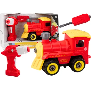 RC model auta Mamido RC šroubovací červená lokomotiva na dálkové ovládání