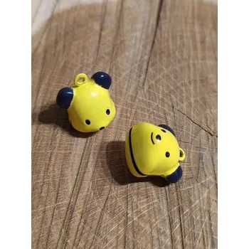 Vánoční dekorace Rolnička medvěd žlutý