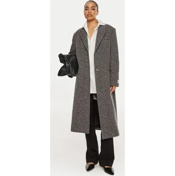 Calvin Klein Vlněný kabát Herringbone Single K20K207710 Šedá Regular Fit 38