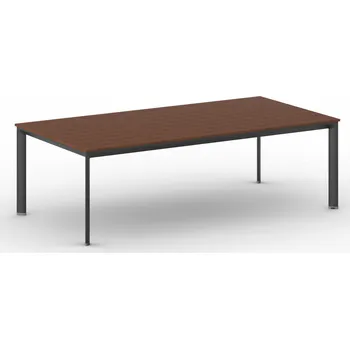 Psací stůl Jednací kancelářský stůl PRIMO INVITATION, 240x120 cm, černá podnož, třešeň